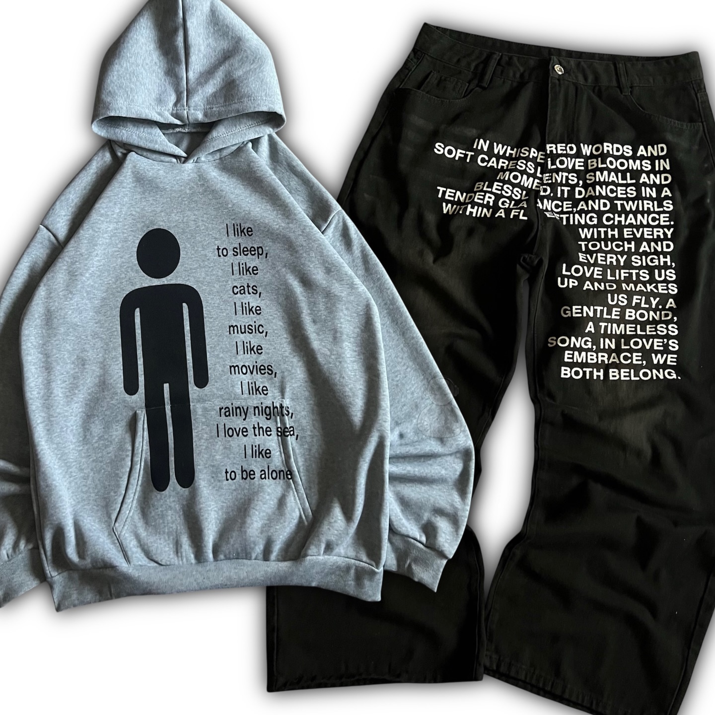 Street Fashion Y2K - Jeans con Motivi Letterari Stile Americano