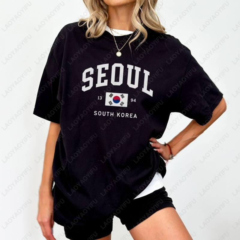 Street Fashion Seoul - Seoul Bandiera sudcoreana T-shirt unisex Moda