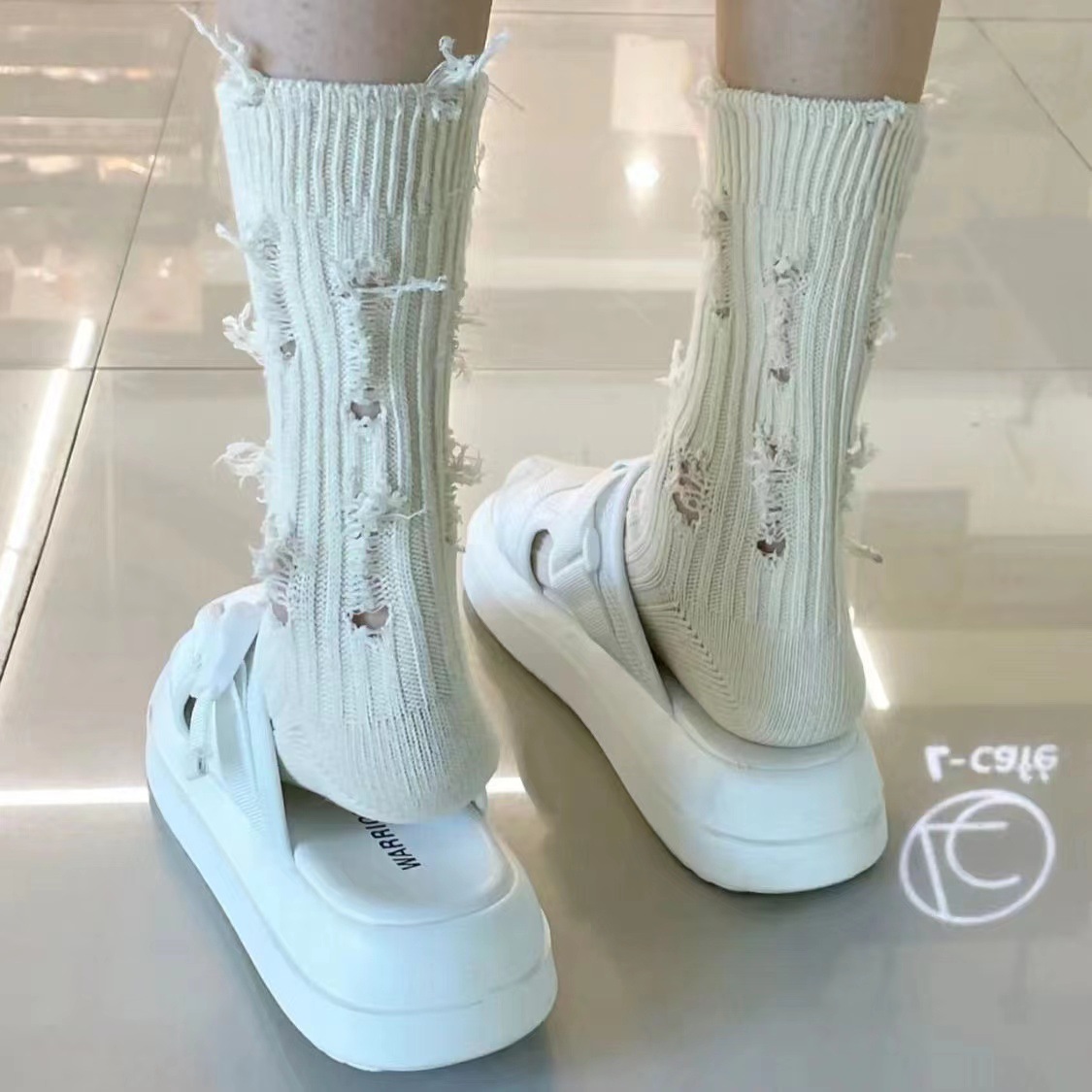 Street Fashion Korean Girl - Calzini Lunghi in Cotone da Donna
