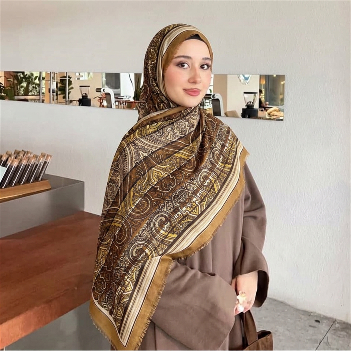 Street Fashion Hijab - Sciarpa Hijab Vintage con Stampa Paisley,