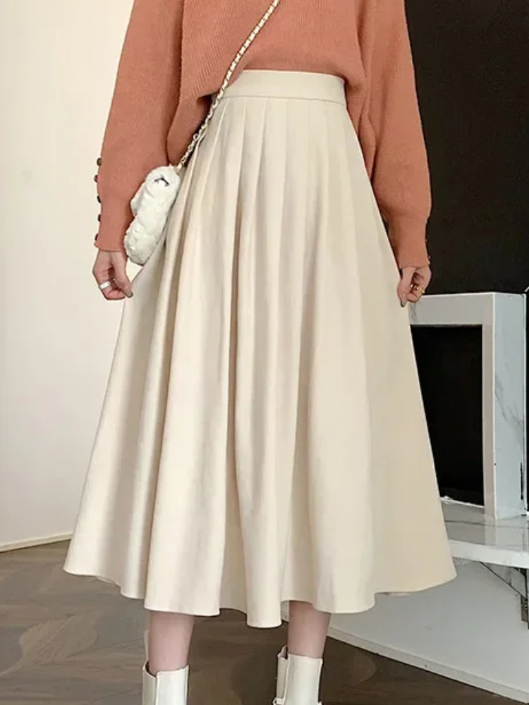 Street Fashion Korean Girl - Gonna A pieghe Vintage da donna