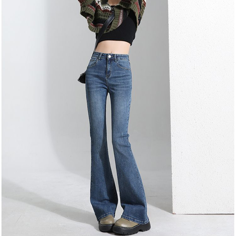 Street Fashion Korean Girl - Jeans Classici Coreani Svasati per Ragazze,