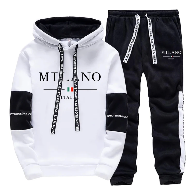 Street Fashion Hoodie - Completo da Uomo/Felpa con Cappuccio/Pantaloni -