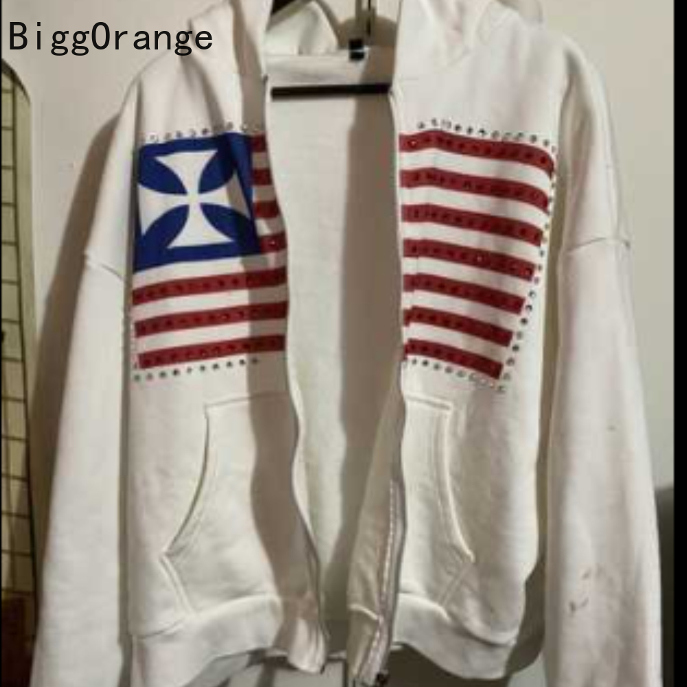 Street Fashion Elements - Felpa cappotto strass ricamato cerniera felpa