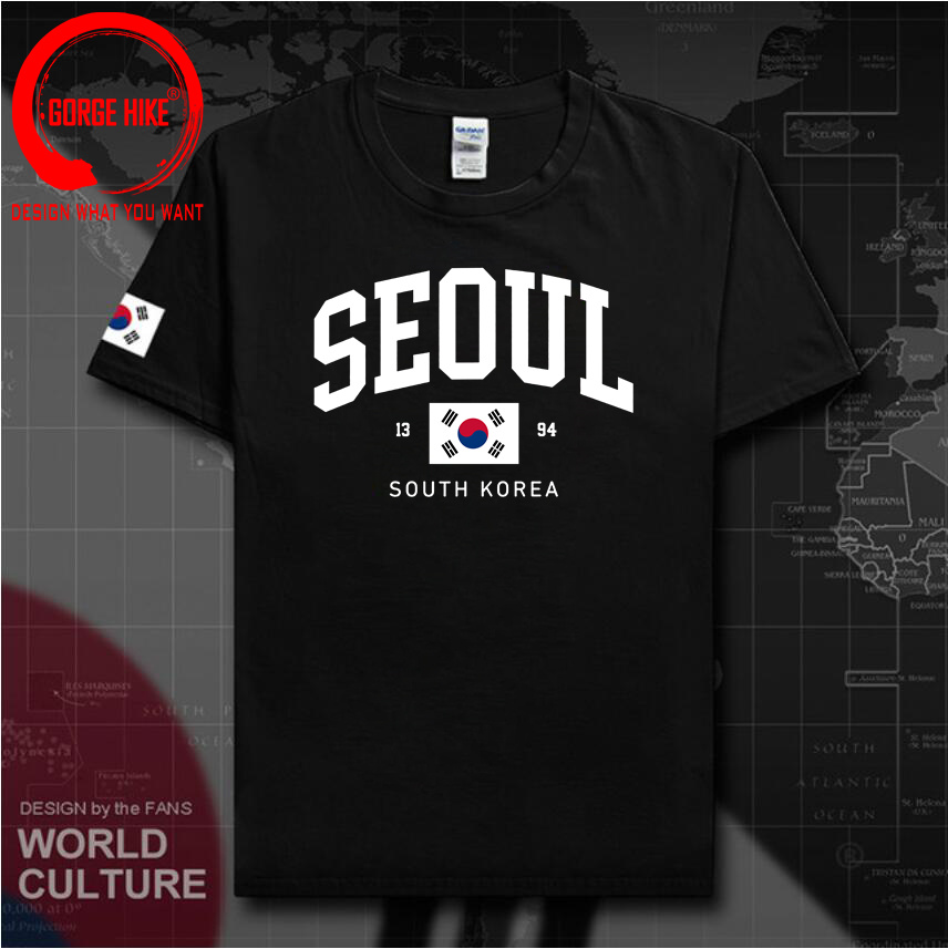 Street Fashion Seoul - Magliette unisex con bandiera sudcoreana di