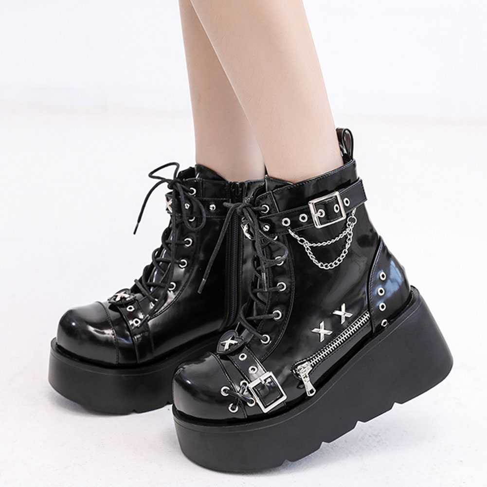 Street Fashion Girl - Brand New Ladies Goth Platform Stivaletti
