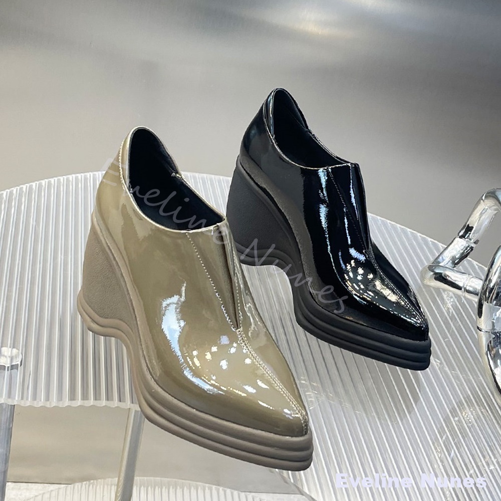Scarpe con zeppa a punta a V i - Street Fashion Y2K recensione e prezzo