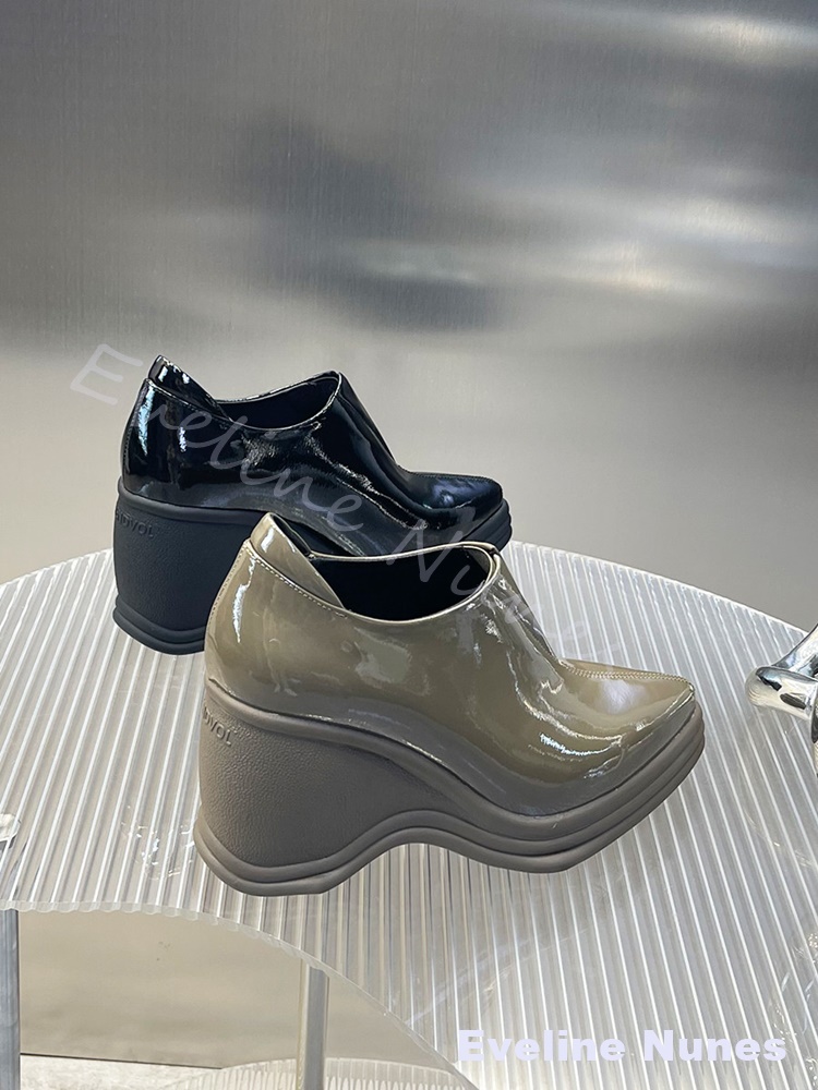 Scarpe con zeppa a punta a V i - Street Fashion Y2K recensione e prezzo