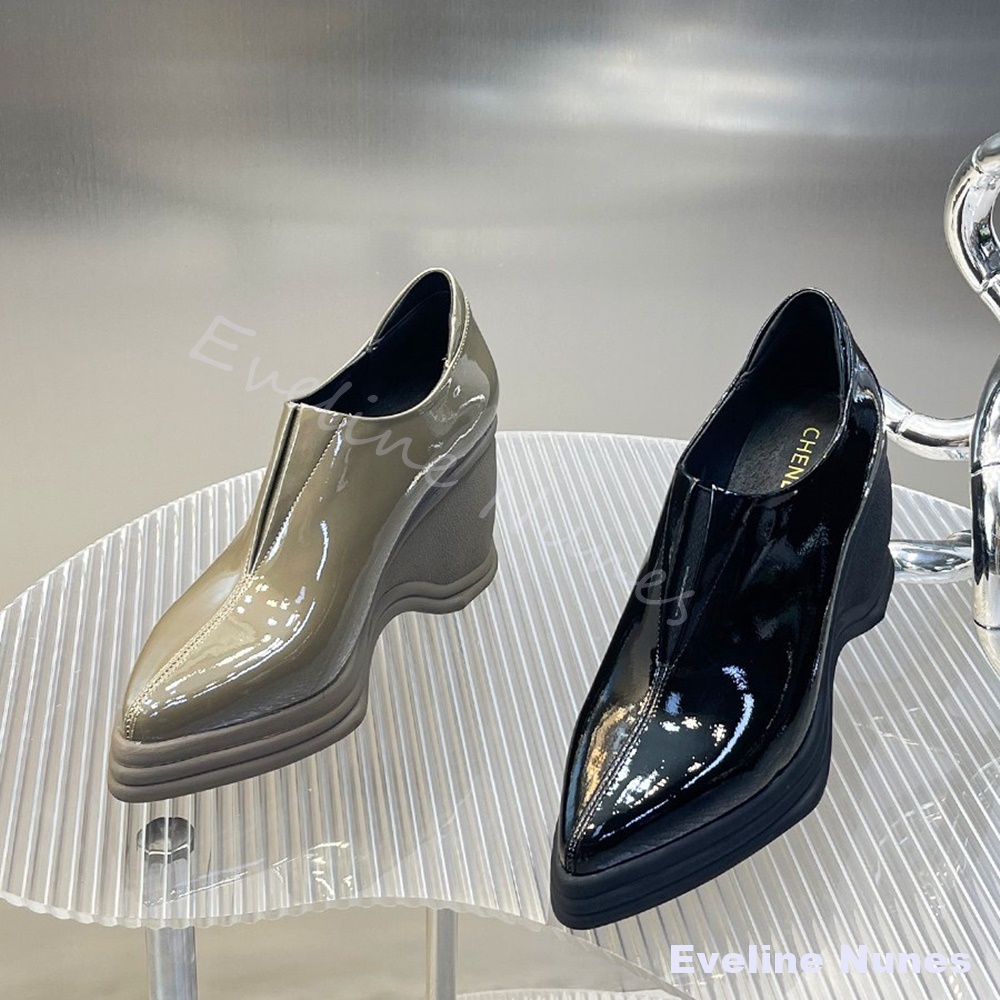 Scarpe con zeppa a punta a V i - Street Fashion Y2K recensione e prezzo