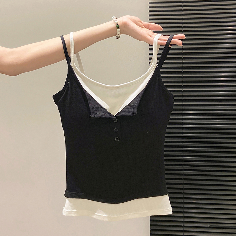 Moda finta canotta in due pezz - Street Fashion Korean Girl recensione e prezzo