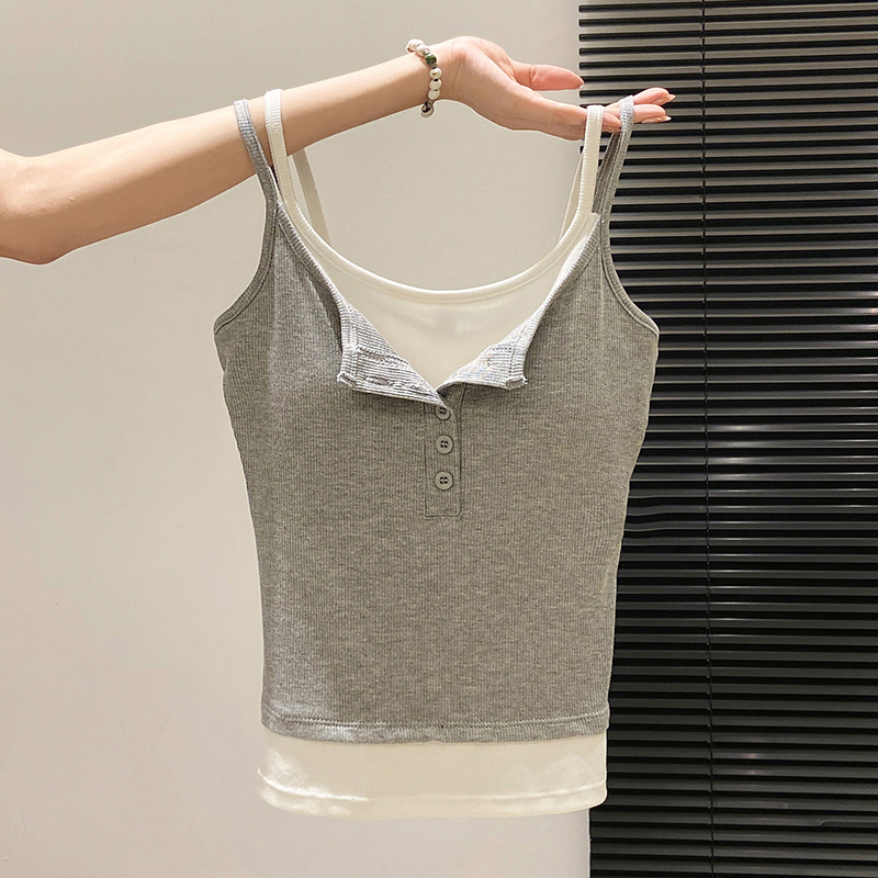 Moda finta canotta in due pezz - Street Fashion Korean Girl recensione e prezzo