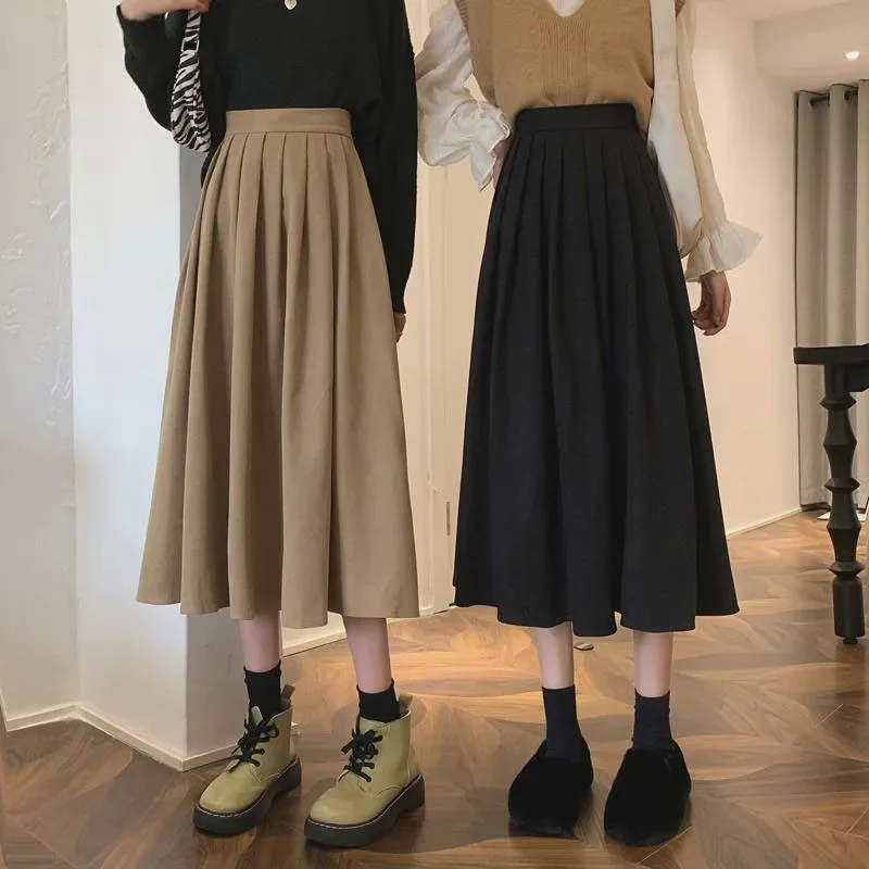 Gonna A pieghe Vintage da donn - Street Fashion Korean Girl recensione e prezzo