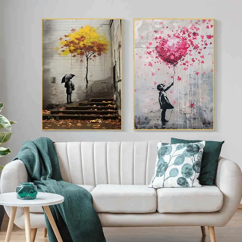 Banksy Graffiti Ragazzo Ragazz - Street Fashion Poster recensione e prezzo